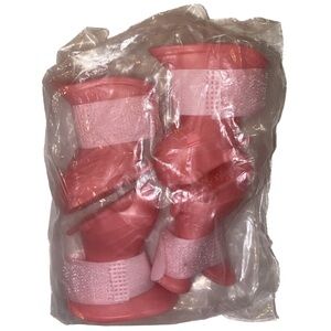 Honrane Non-Slip Rubber & Velcro Pink Rain Shoes for Dogs & Cats, Small Size